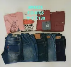 BREEZE F.O.KIDS デニムパンツ・長袖Tシャツ 9点セット　130