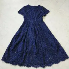 aimer anche エメアンシェ オケージョンドレス 花柄レース ネイビーS