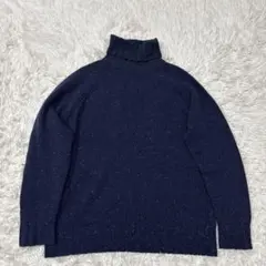 【大きいサイズ】ポールスミス　ウールネック　ニット　セーター　Ｌ　ネイビー