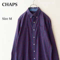 け*ぃ様 【300円～】CHAPS ボタンダウンシャツ チェック柄 赤×青×紺