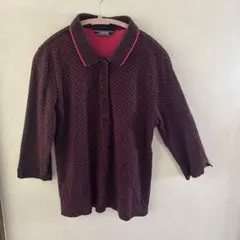 LANDS' END 7分袖 ポロシャツ Lサイ綿100% シワになりにくいのサムネイル