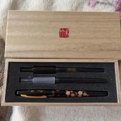 벚꽃 무늬 블랙 브러쉬 펜 세트