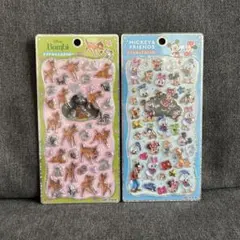 【正規品】プチドロップステッカー バンビ&ミッキーフレンズ 2枚セット