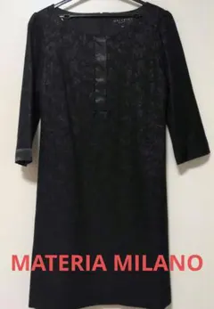 MATERIA MILANO　38 黒　七分袖 ワンピース ブラック　フォーマルのサムネイル