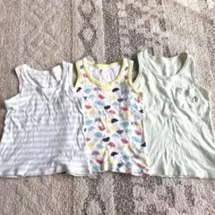 ベビー肌着 3枚セット（ストライプ・傘柄・無地）　80 90
