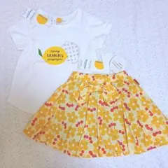 【新品タグ付】ムージョンジョンの半袖シャツとスカパンのセット 100のサムネイル