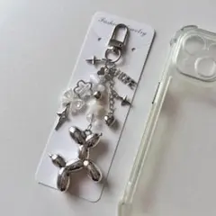 ビーズキーホルダー 韓国 y2k コレクトブック ストラップ プードル バルーン