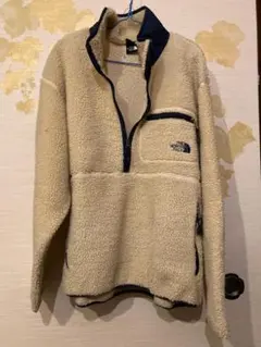 ノースフェイス USA製 フリースジャケット L ハーフジップ 白黒