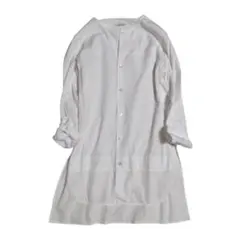 マカフィー トゥモローランド　ノーカラーシャツ ブラウス チュニック コットン綿