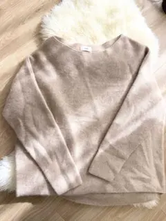 IÉNA 100%カシミヤ ベージュ長袖ニット