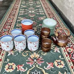 【極美品】名工 常滑焼 憲児作 急須茶器 ＆ たち吉 赤絵お茶呑茶碗 豪華セットのサムネイル