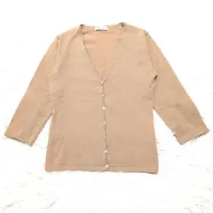 a.v.v ラメVネックカーディガン 38 ベージュ 上品 薄手 春秋