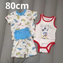 ミッキーマウス ロンパース パジャマ　セット 80cm