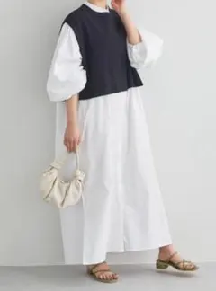 AMERICAN HOLIC ニットベスト ギャザーシャツワンピース セット