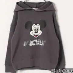 GLOBAL WORK 裏毛ディズニーミッキーマウスパーカー 110プルオーバー