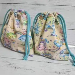 給食袋　コップ袋　巾着袋　☆ゆめかわユニコーン☆2枚セット