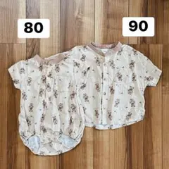 【2枚セット】tete a tete シャツ、ロンパース 90 80