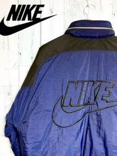 【美品】●90s 刺繍ビックロゴ●NIKE ダウンロングジャケット Lサイズ