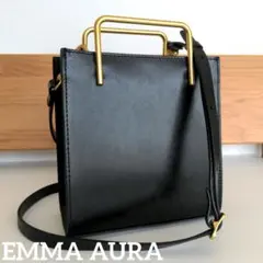 大人気EMMA AURA エマオーラ ゴールドハンドル スクエアバッグ 2way