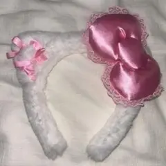 キティちゃん カチューシャ 白とピンク