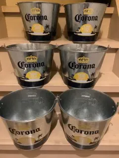 コロナビール　Corona 100周年記念 メタルバケツ 6個セット