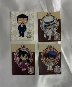 名探偵コナン カフェ 特典 シール 江戸川コナン 毛利蘭 怪盗キッド 毛利小五郎