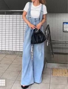 ライトブルー デニム サロペット