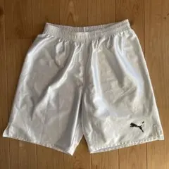 PUMA ホワイト ハーフパンツ プーマ サッカー フットサル サイズXL 中古