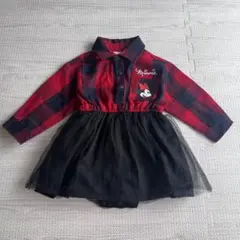baby doll 長袖　ワンピース　ロンパース　80 ベビー　キッズ　ミニー