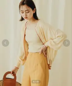 SENSE OF PLACE シアーボリュームスリーブカーディガン