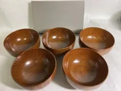 音羽汁椀　木製 5客セット 漆器のサムネイル