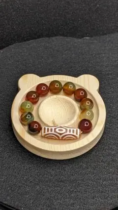 龍眼天珠と孔雀瑪瑙ブレス