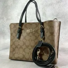 ✨美品✨コーチ　モリー　トート　2way クロスボディ　PVC×レザー　茶　黒