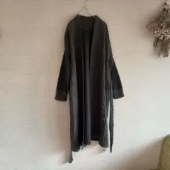 【美品】mizuiroind☆ニットガウンロングカーディガン グレー