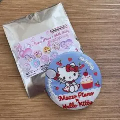刺繍缶バッジ　メゾピアノ×ハローキティ