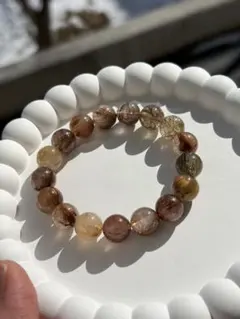 ミックスルチルクォーツ　10ミリ　ブレスレット　天然石　パワーストーン　金運