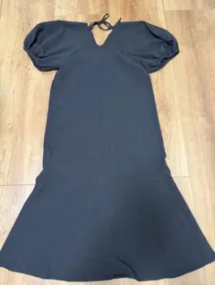 nanamoe バックリボン パフスリーブ ワンピース ブラック M