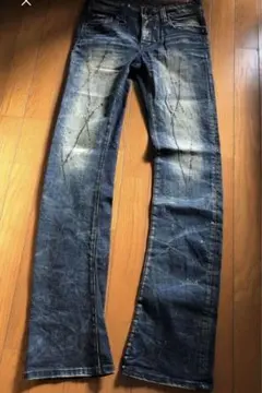 WILD PARTY ブーツカットデニム バナナシルエット ペイントラメ加工 1のサムネイル