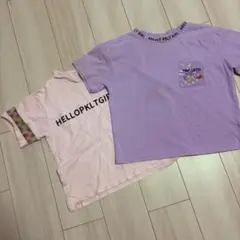 150 PINK LATTE Tシャツ 2枚セット パープル ピンク キッズ