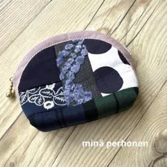 あおりポケット付】ミナペルホネン パッチワーク 親子がま口財布（No.5