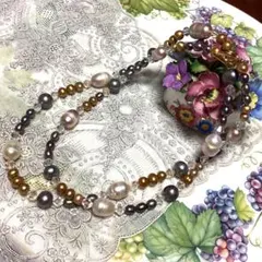 淡水パール マルチカラー ネックレス