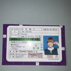 Travis Japan 中村海人 ＴＪ免許証 免許証風シール シール 免許証