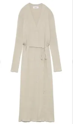 ミラ　オーウェン　リーンシルエットリブロングニット　ベージュ　アイボリー