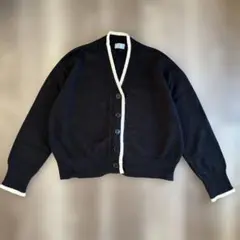 【古着】ニットカーディガン　黒　レディース