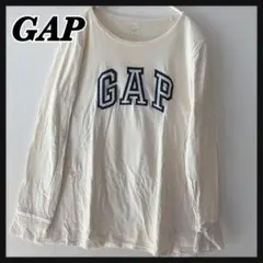 【GAP】 ギャップ 長袖 ロゴTシャツ ロンT S アイボリー 綿100％