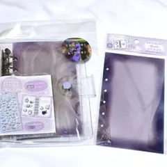 クーリア　とうめいシールバインダー 　シール帳　シールシート　セット　 パープル