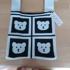 D.KELLY ニットトートバッグ ベア柄