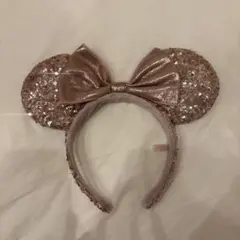 ミニー　耳カチューシャ　スパンコール ローズゴールド