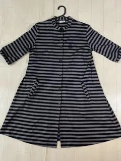 marimekko ストライプ シャツワンピース 七分袖