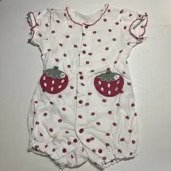 いちご柄ロンパース 60-70cm 綿100